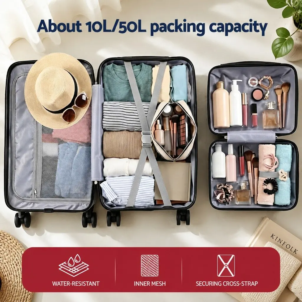 Suitcase Set Hard-Shell 2 Piece 12" 20" White