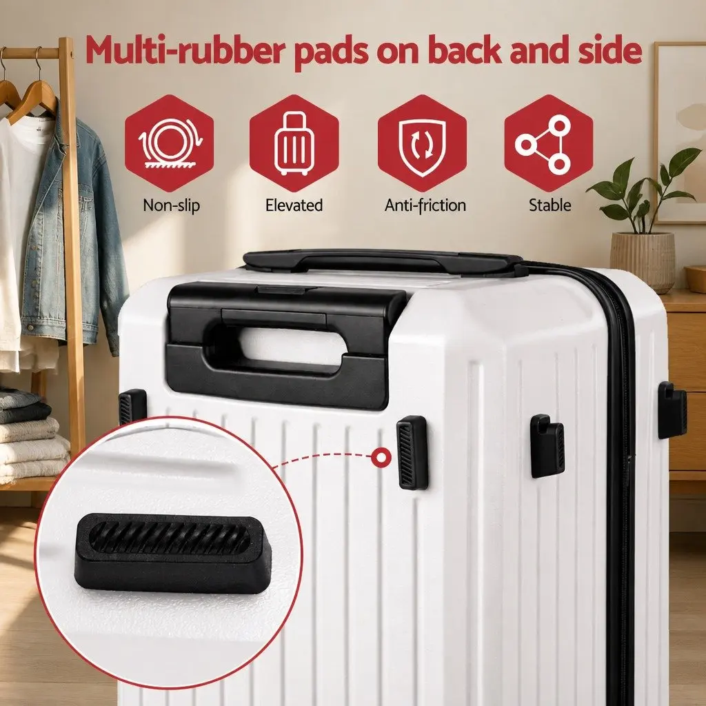 Suitcase Set Hard-Shell 2 Piece 12" 20" White