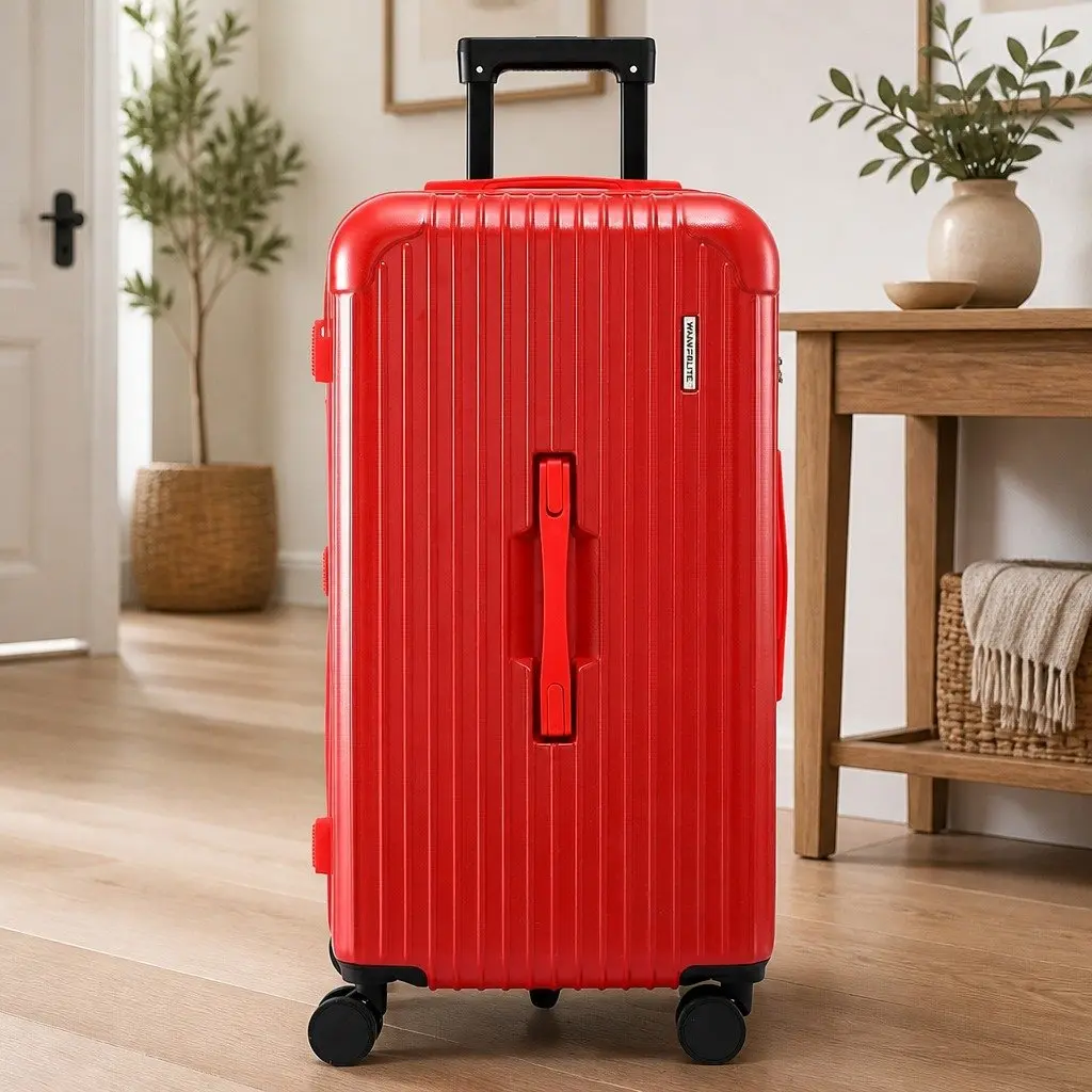 28 Inch Hard Case Travel Trolley Suitcase ABS Material Red