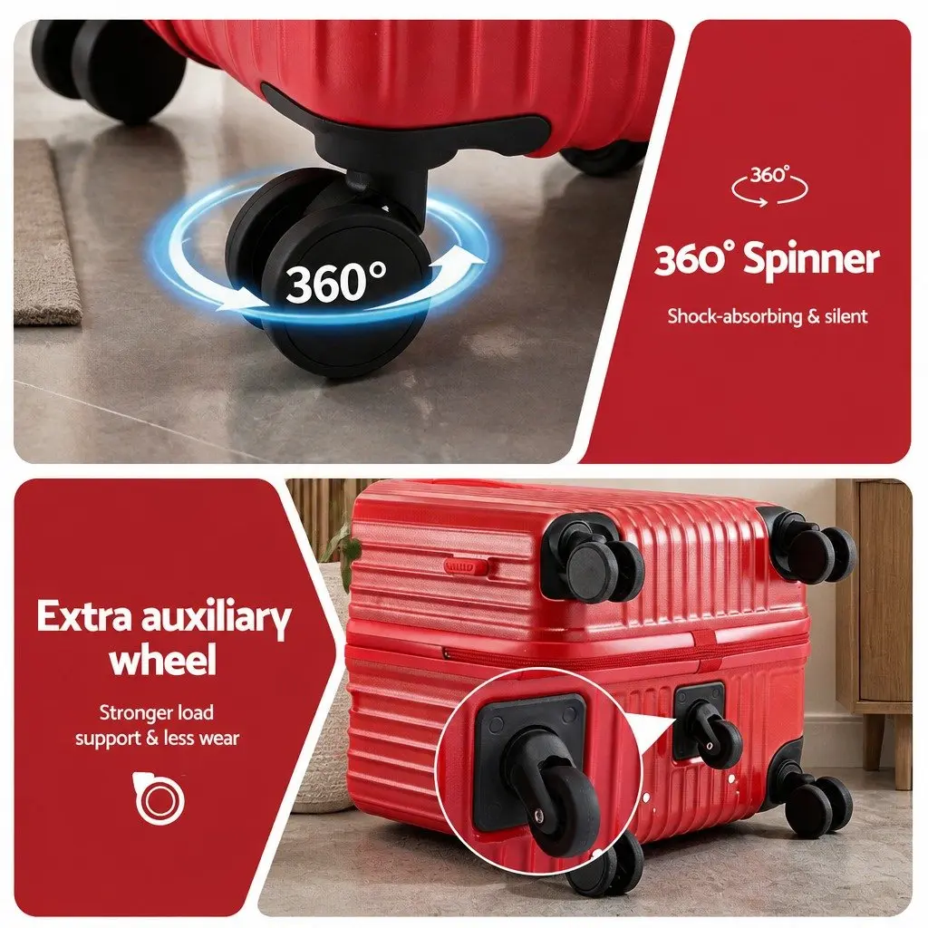 28 Inch Hard Case Travel Trolley Suitcase ABS Material Red