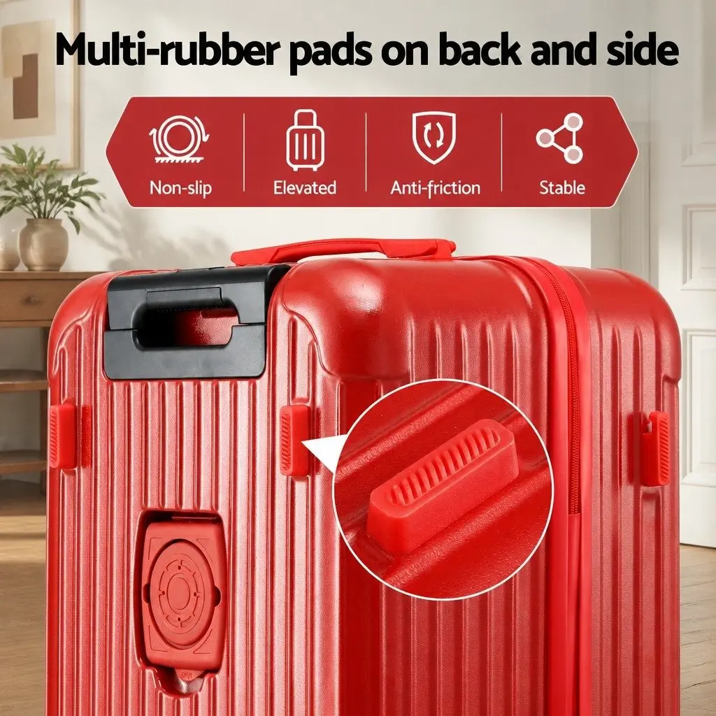 28 Inch Hard Case Travel Trolley Suitcase ABS Material Red