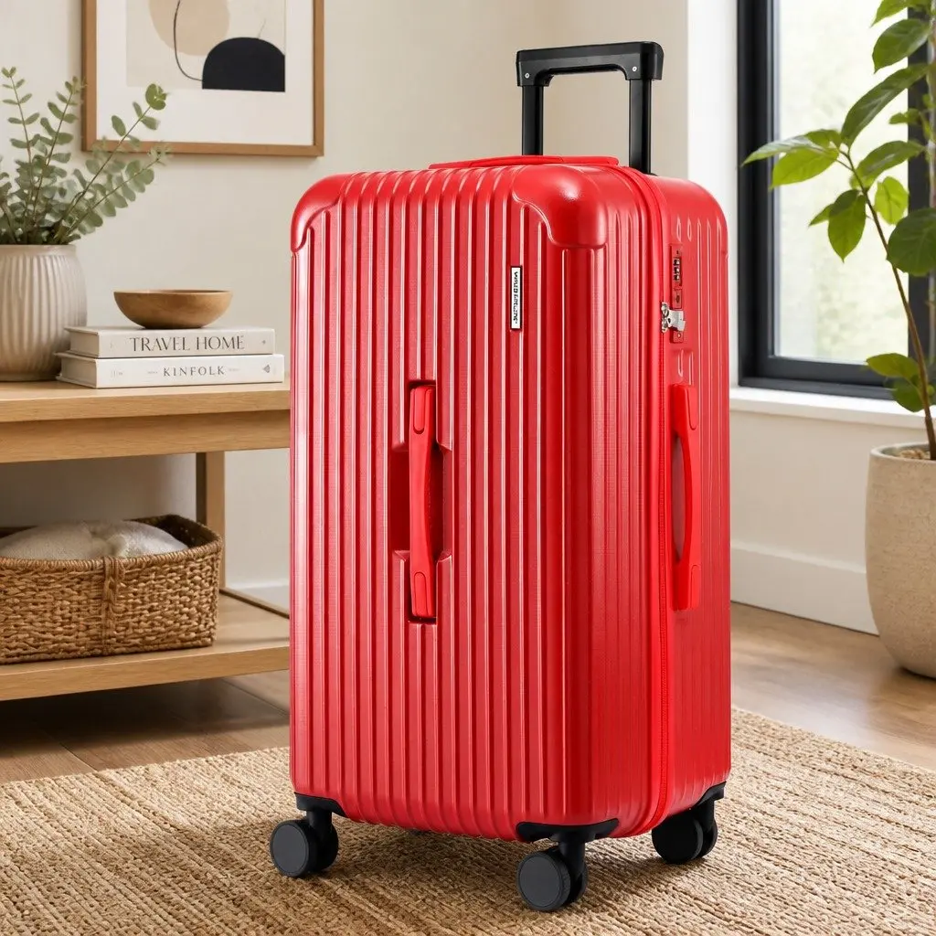 28 Inch Hard Case Travel Trolley Suitcase ABS Material Red