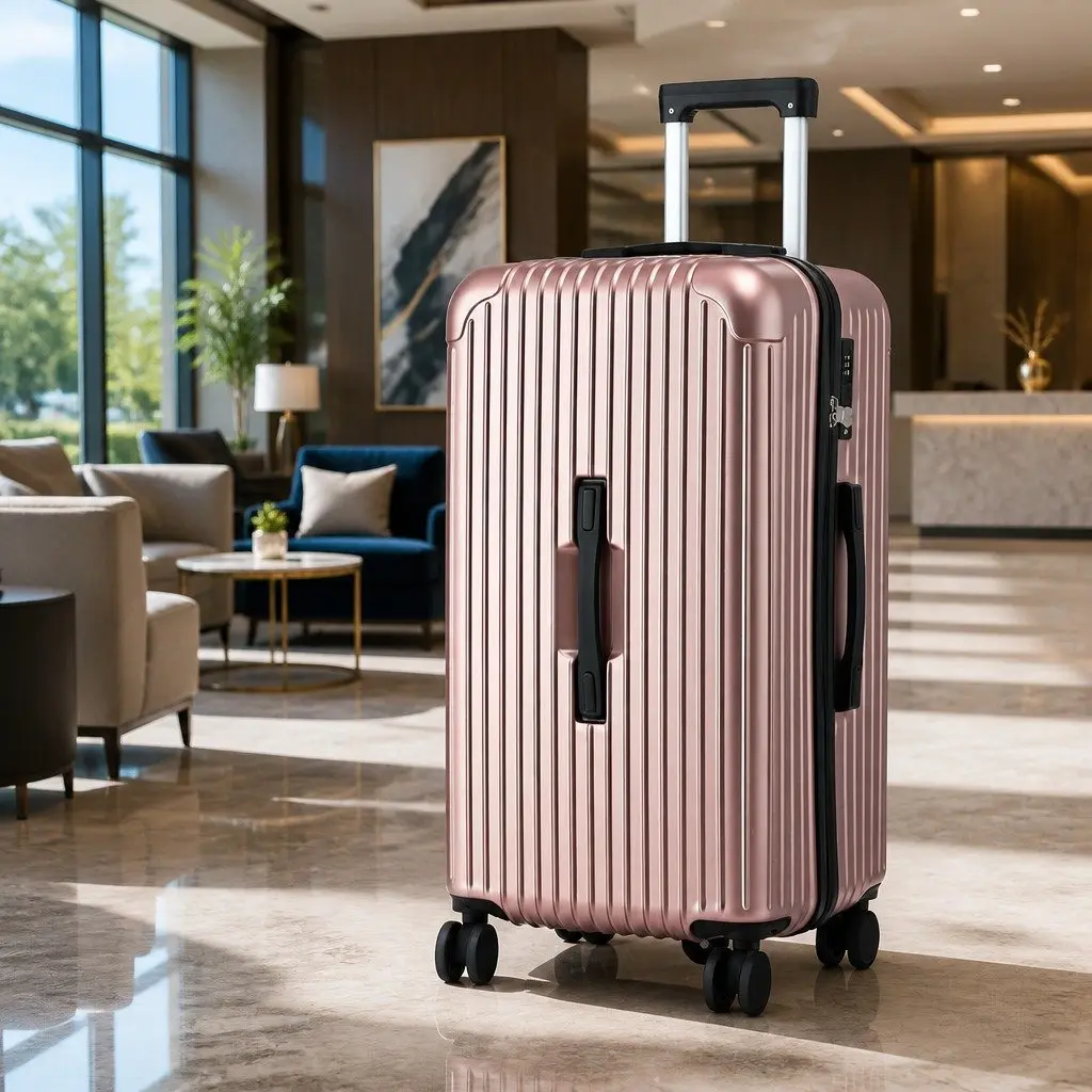 Trunk Luggage 28" Suitcase Travel Case 5 Wheels Type-C USB Port TSA Lock Rose