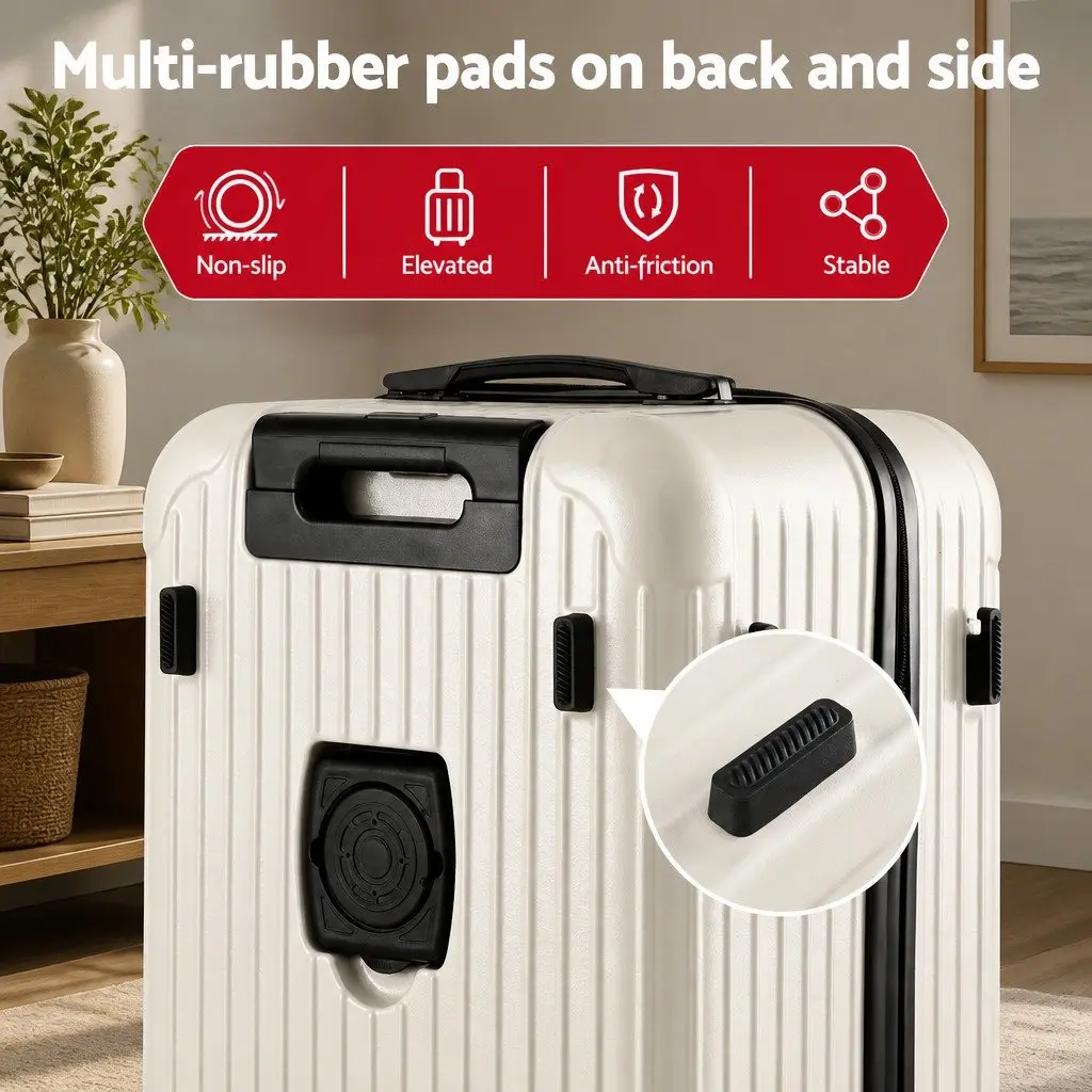 28" Trunk Luggage Suitcase Hard Shell Travel Case 5 Wheels USB Type-C Port Lock