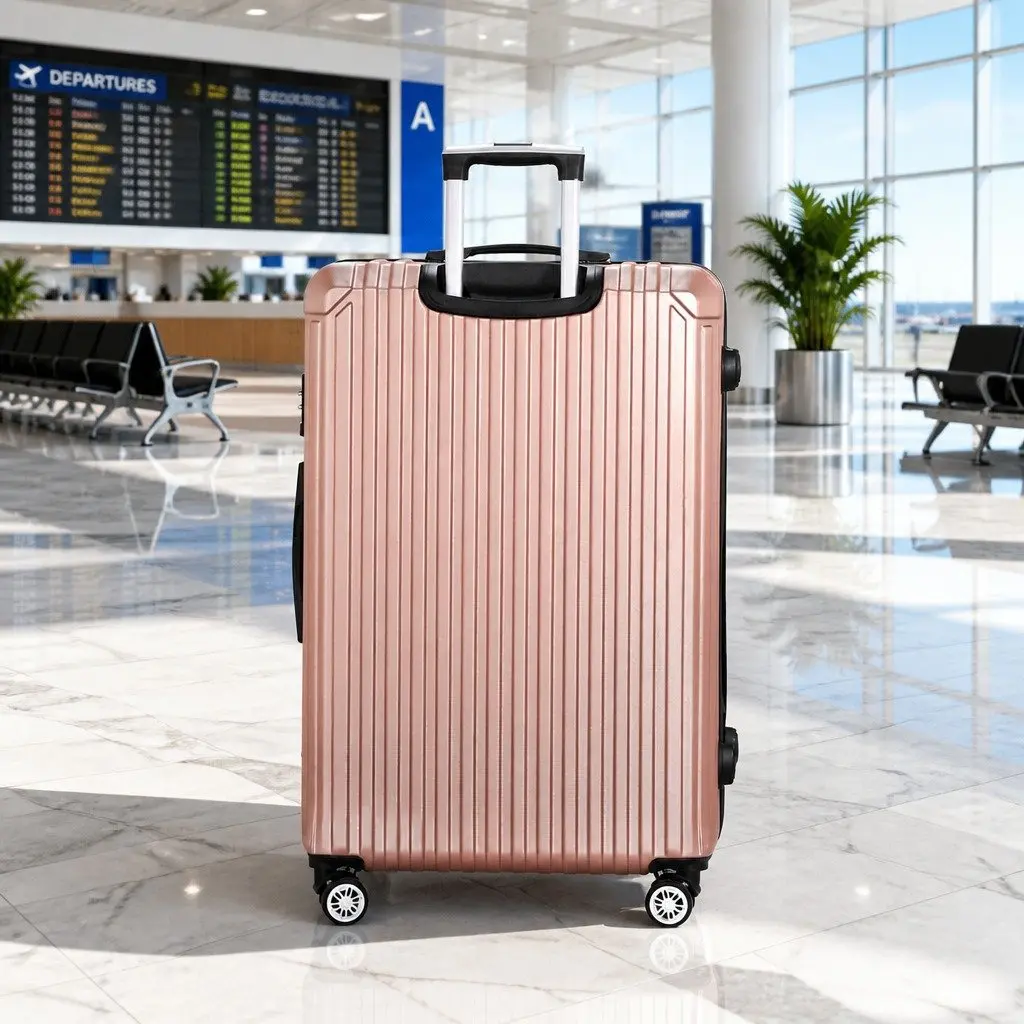 28-inch Hard Shell Luggage Suitcase Rose Gold with TSA Lock and Spinner Wheels