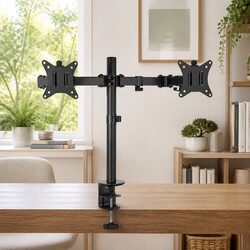 Dual Monitor Arm Desk Mount Screen Bracket Adjustable Holder Stand 32 inch