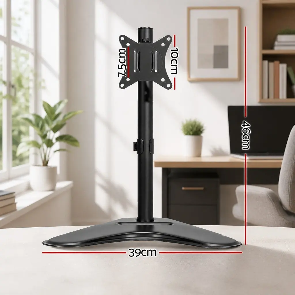 Monitor Arm Desk Mount Adjustable Heavy-Duty Steel Black for 32 Inch Screen