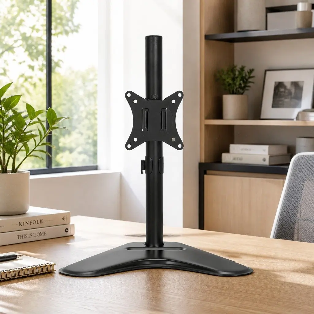 Monitor Arm Desk Mount Adjustable Heavy-Duty Steel Black for 32 Inch Screen