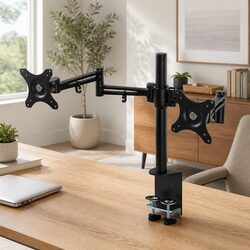Practical Dual Monitor Arm Mount for Home or Office Use