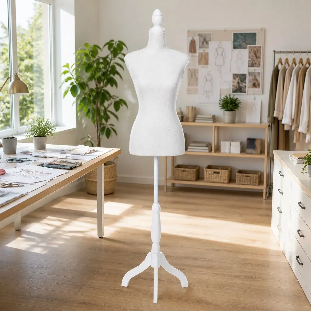 Dressmaking Mannequin Adjustable Height 170cm Pinnable Canvas White