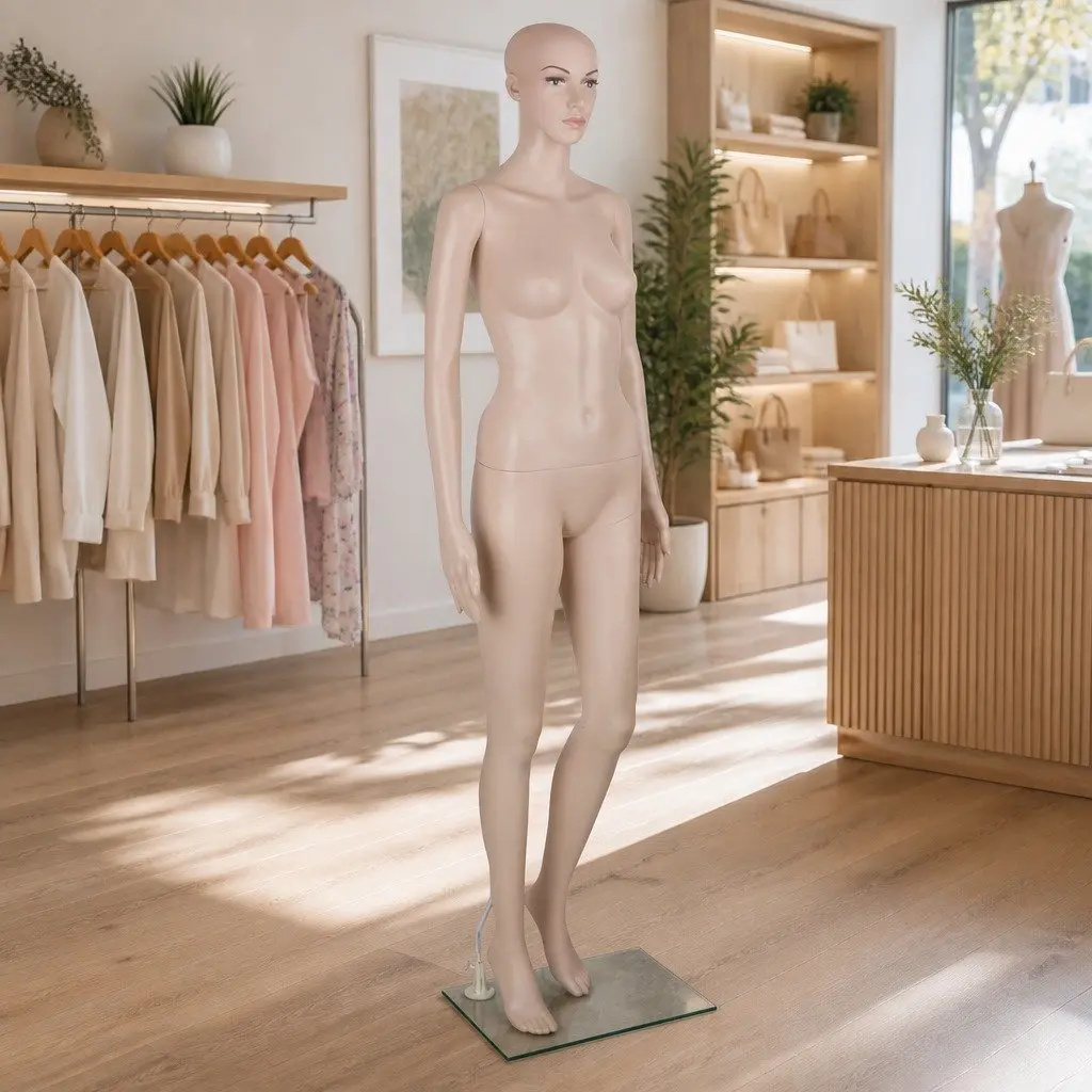 Full Body Female Mannequin PP 175cm Skin Colour Adjustable Arms Head