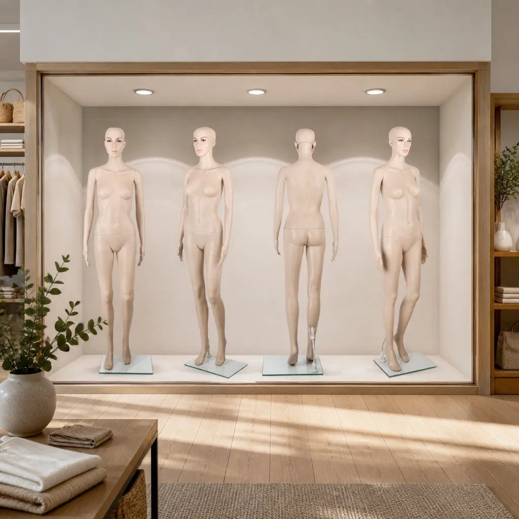 Full Body Female Mannequin PP 175cm Skin Colour Adjustable Arms Head