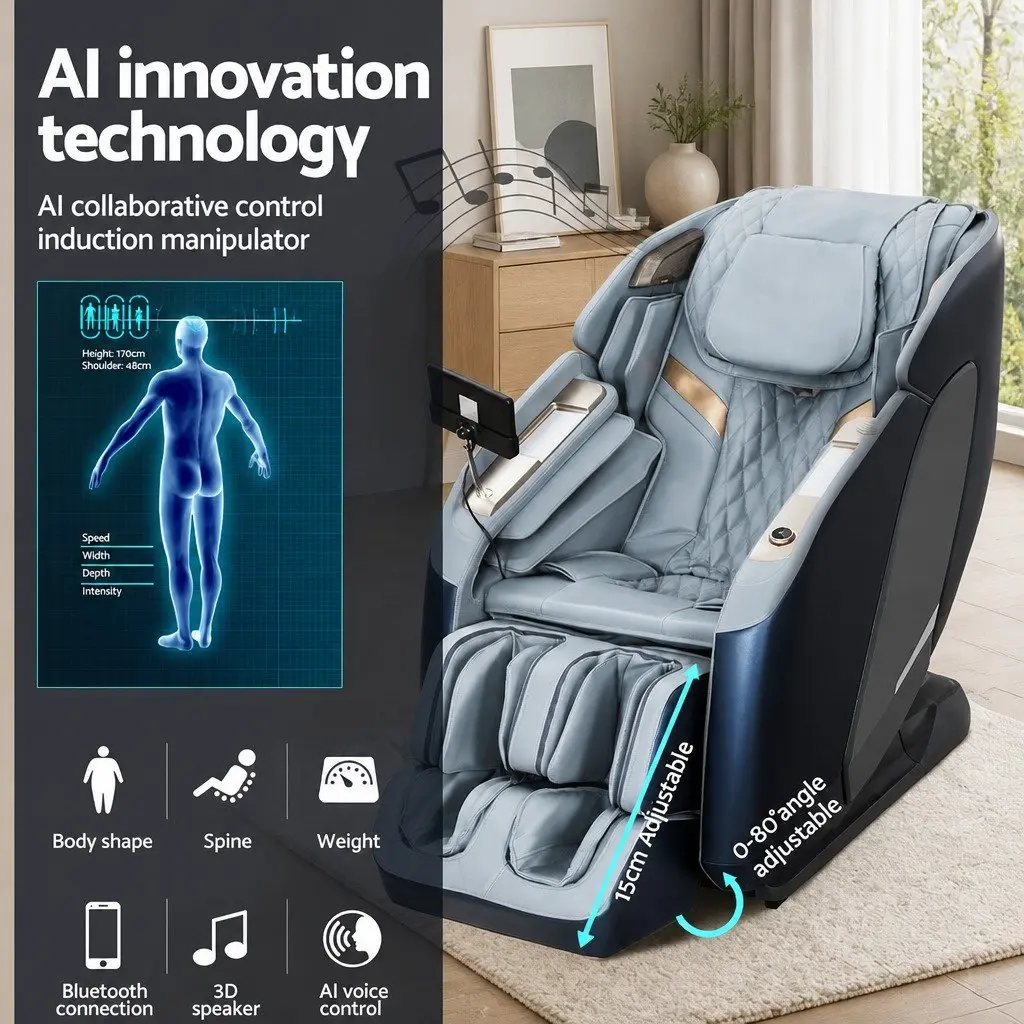 4D Massage Chair Recliner SL Track Full Body Zero Gravity Heated Airbag Shiatsu