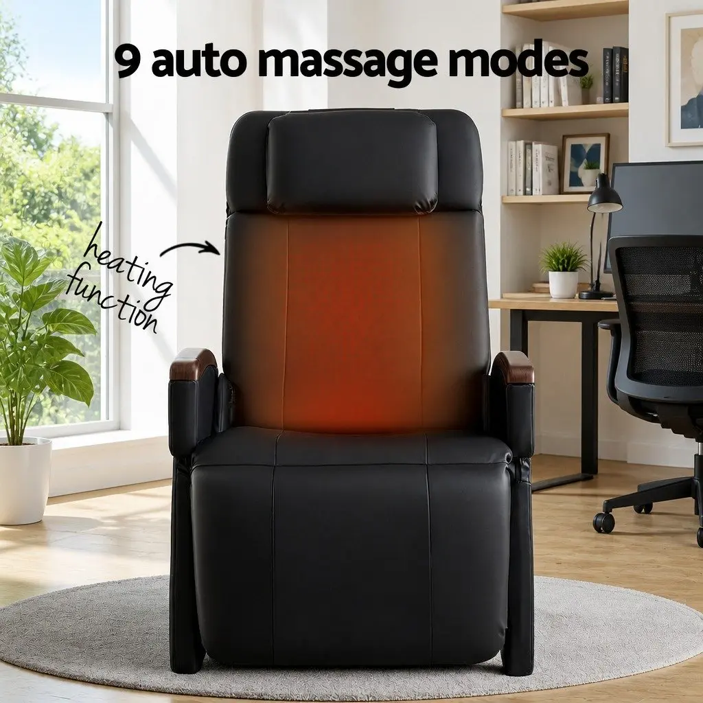 Electric Massage Chair Recliner Zero Gravity Home Massager Black 12 Motors