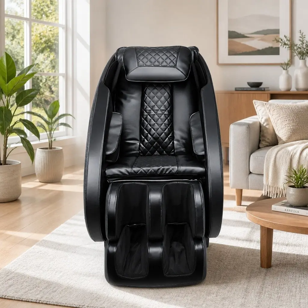 Electric Massage Chair Recliner Heated Zero-Gravity Full Body Black Therapy