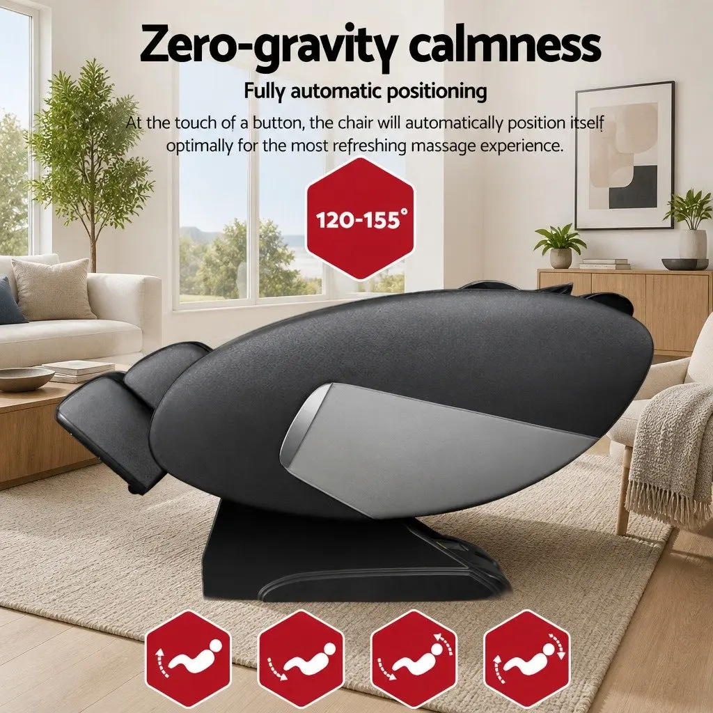 Electric Massage Chair Recliner Heated Zero-Gravity Full Body Black Therapy