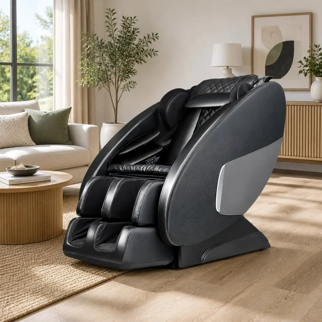 Electric Massage Chair Recliner Heated Zero-Gravity Full Body Black Therapy