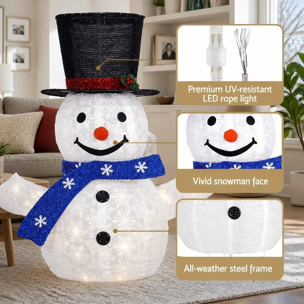 Christmas Lights LED Snowman Decorations 3 Piece Outdoor Indoor Festive Light Set
