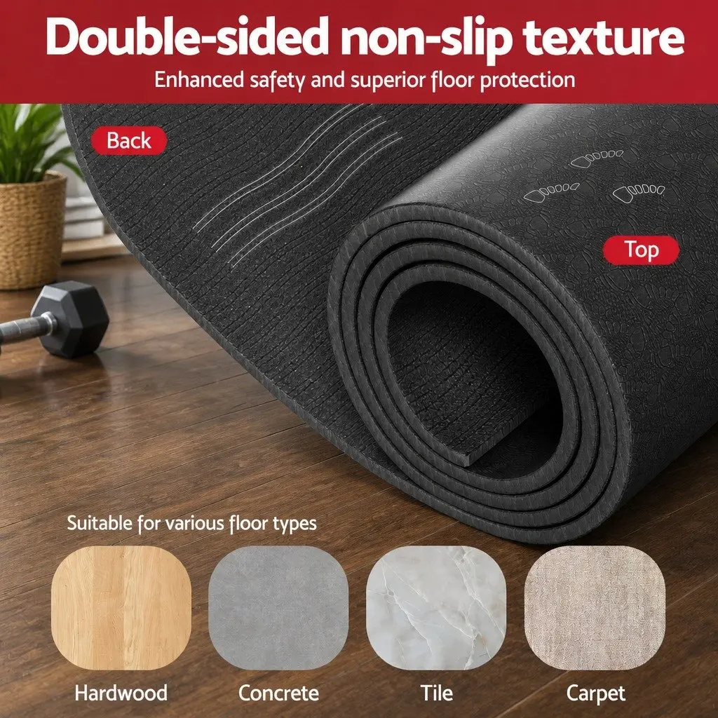 Exercise Equipment Mat TPE 2M Black