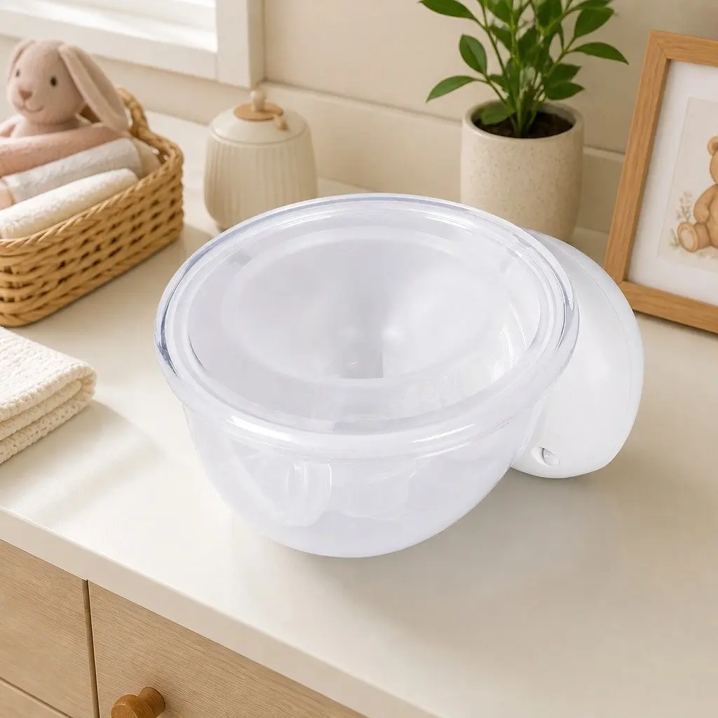 Wearable Breast Pump Electric Portable Hands-Free Milk Collection Clear and White