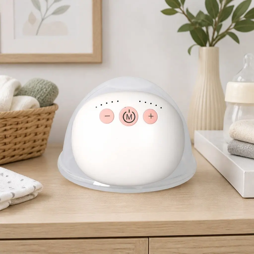 Wearable Breast Pump Electric Portable Hands-Free Milk Collection Clear and White