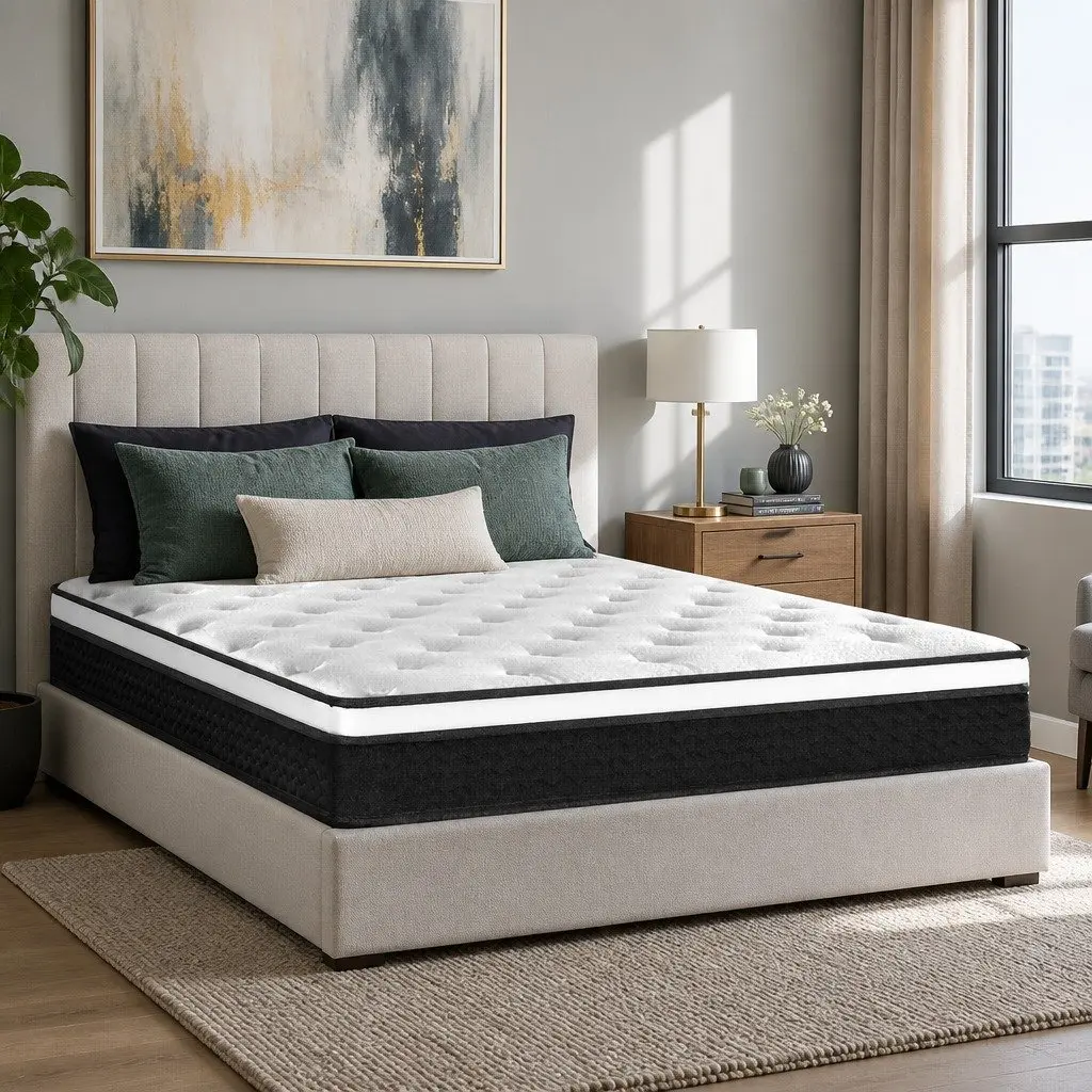 King Single Mattress Bonnell Spring 21cm Medium Firm Support White