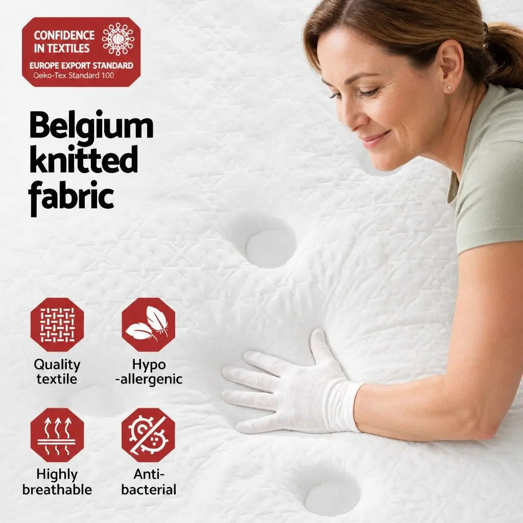 Queen Mattress Bonnell Spring 21cm Medium Firm Support White