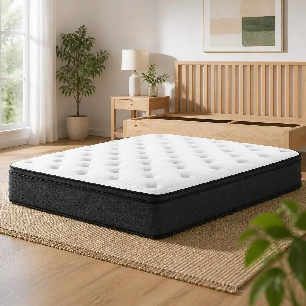 King Size Euro Top Mattress 34cm Thick Medium Firm Support Pocket Spring White