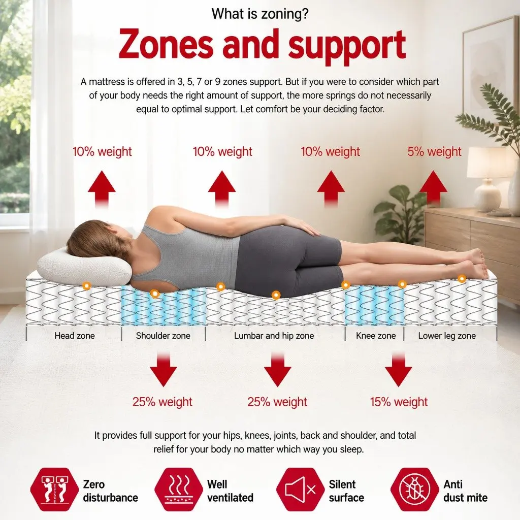 Single Mattress 34cm Euro Top Pocket Spring Medium Firm Support Bed Comfort