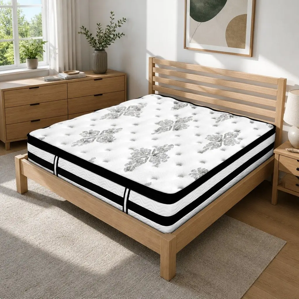 Super King Mattress Euro Top 34cm Pocket Spring Medium Firm Support White