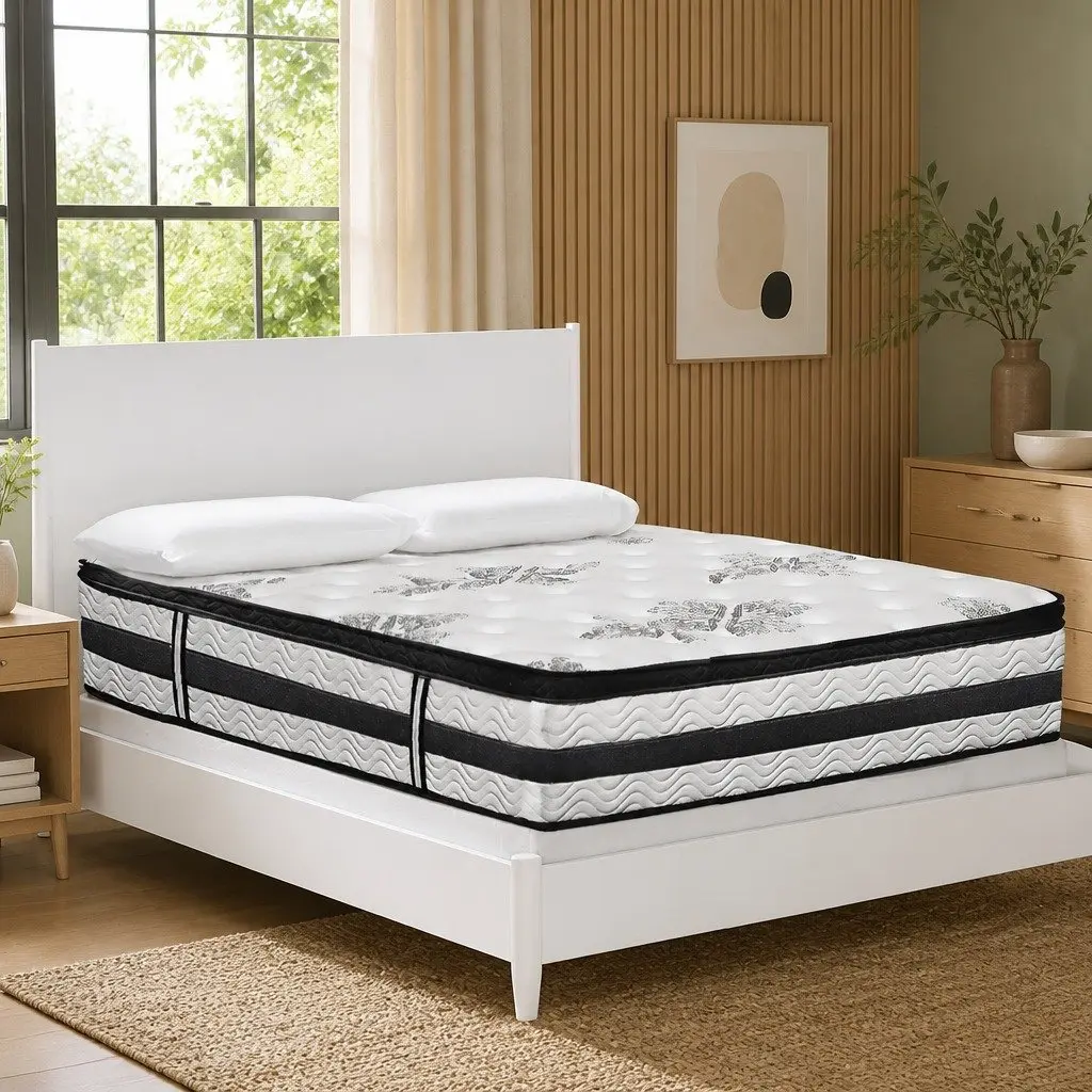 Super King Mattress Euro Top 34cm Pocket Spring Medium Firm Support White