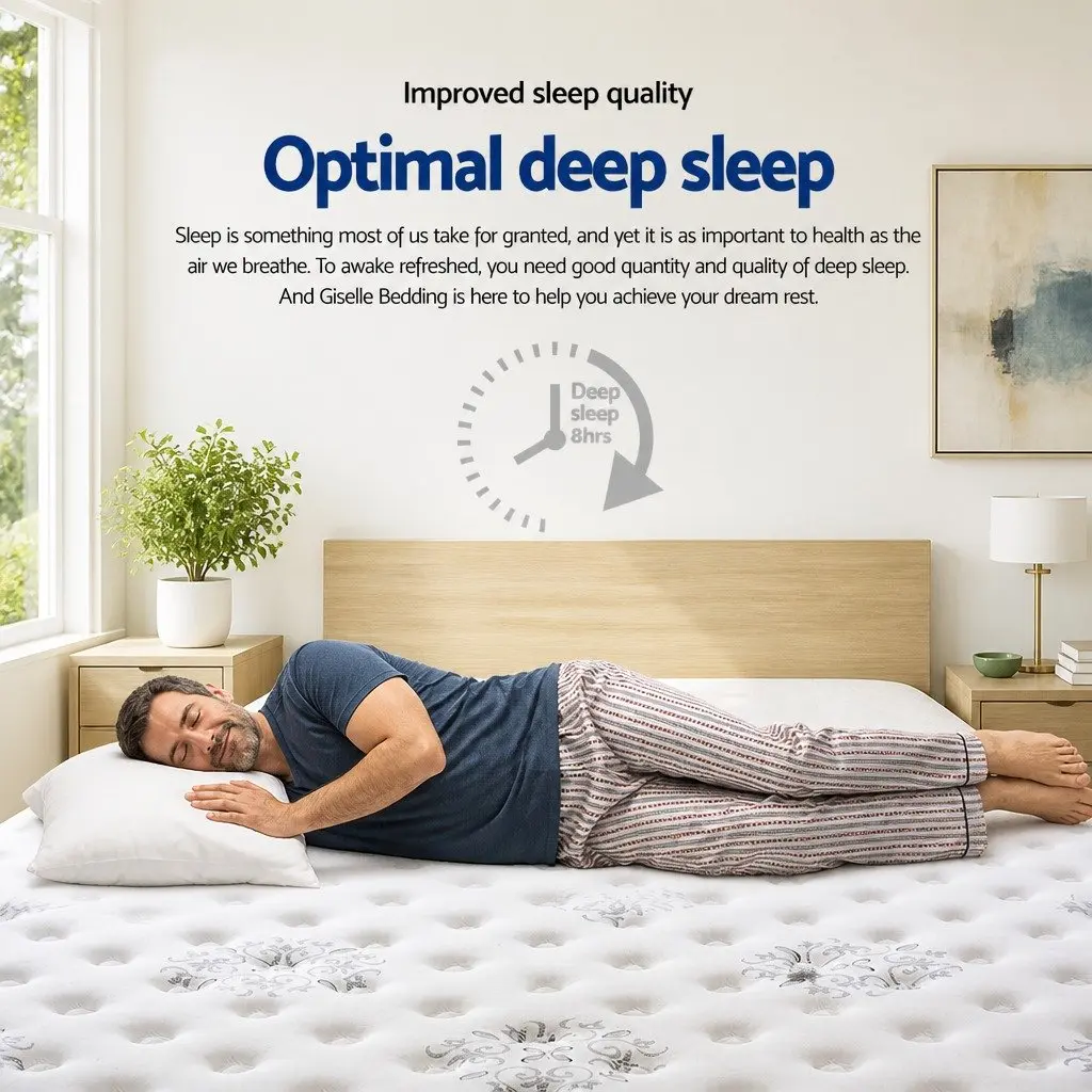 King Size Mattress Euro Top 34cm Cool Gel Memory Foam Medium Firm Support White