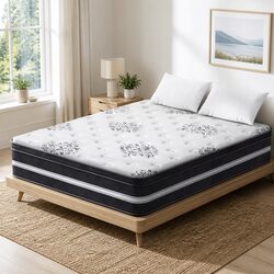 Queen Mattress 34cm Euro Top Cool Gel Memory Foam Medium Firm Support Pocket