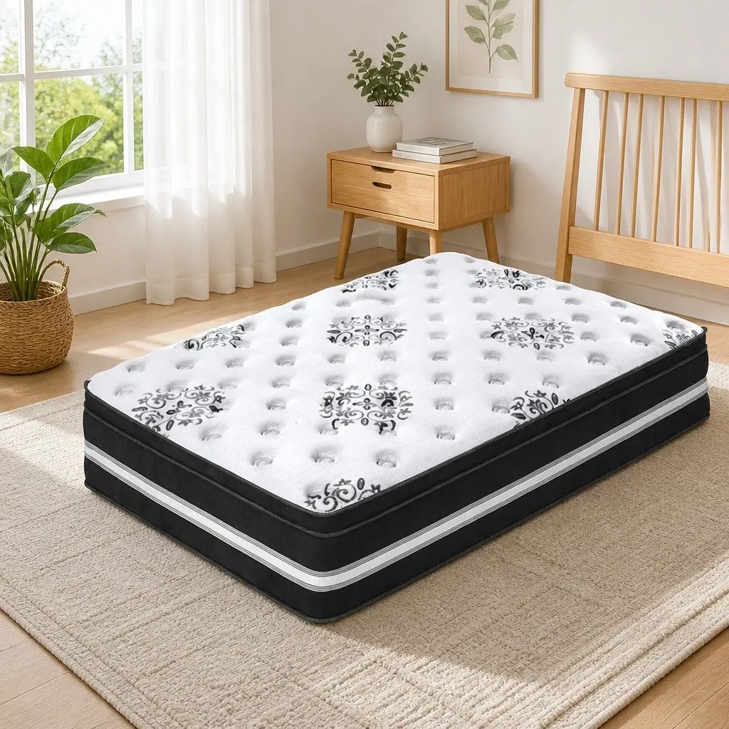 Single Mattress Euro Top 34cm Cool Gel Memory Foam Medium Firm Support White