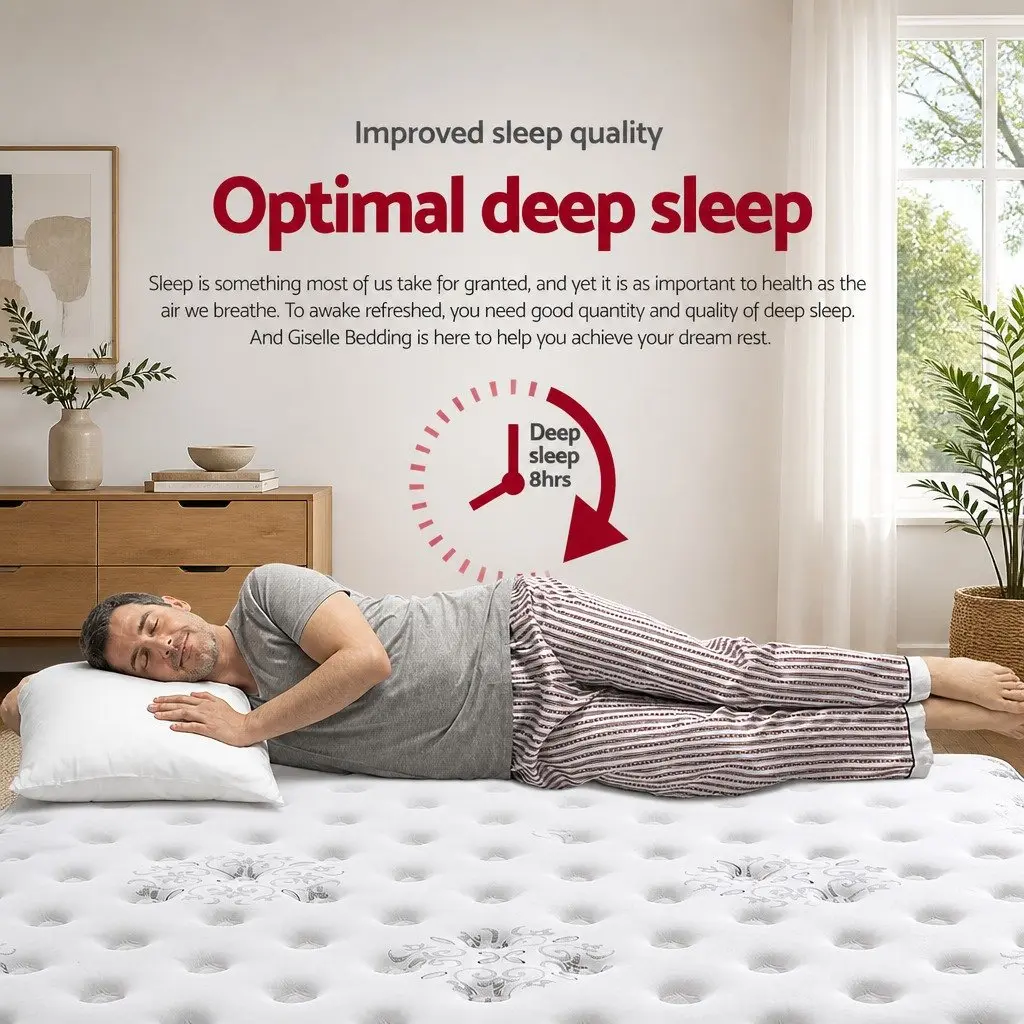 Single Mattress Euro Top 34cm Cool Gel Memory Foam Medium Firm Support White
