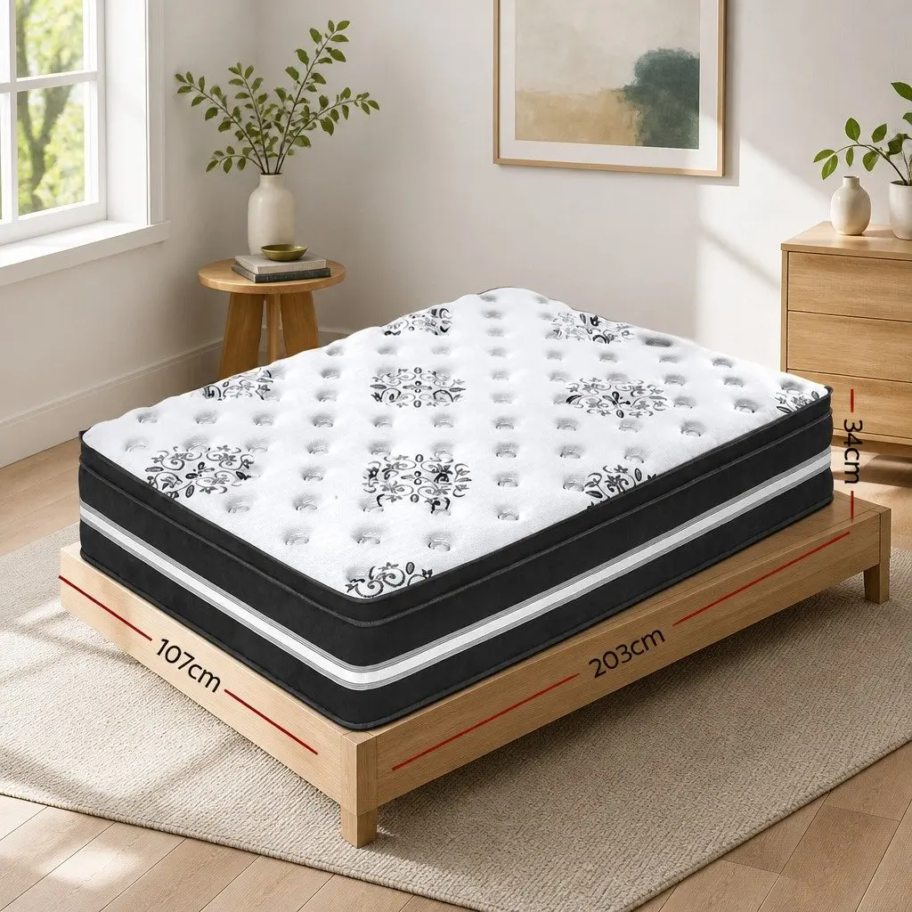 King Single Mattress 34cm Euro Top Cool Gel Memory Foam Medium Firm Support