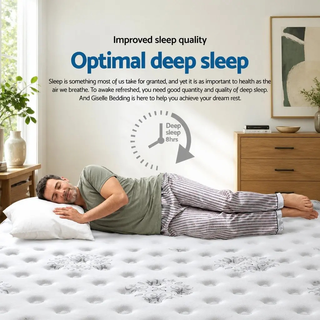King Single Mattress 34cm Euro Top Cool Gel Memory Foam Medium Firm Support
