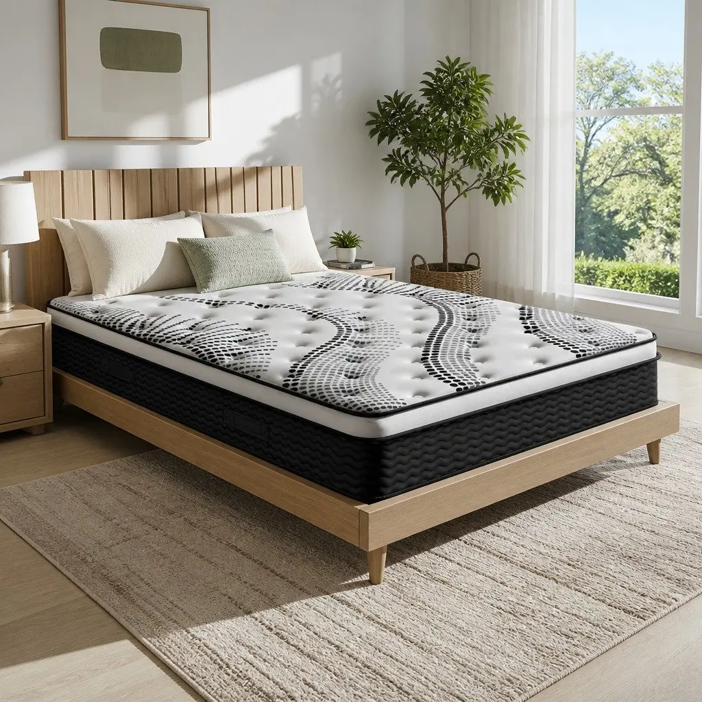 King Size Euro Top Mattress 32cm Thick Pocket Spring White
