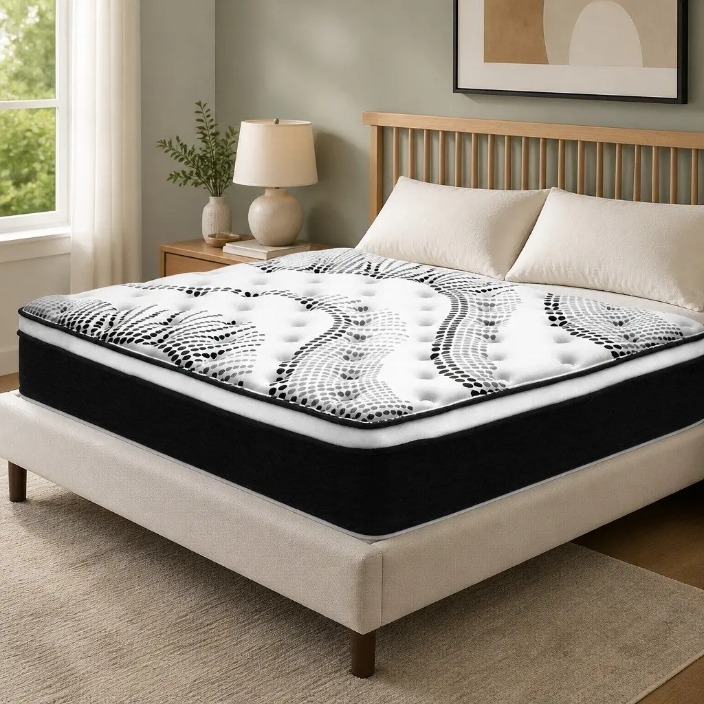 King Size Euro Top Mattress 32cm Thick Pocket Spring White