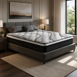 Queen Mattress 32cm Euro Top Pocket Spring Medium Firmness Bed Mattress