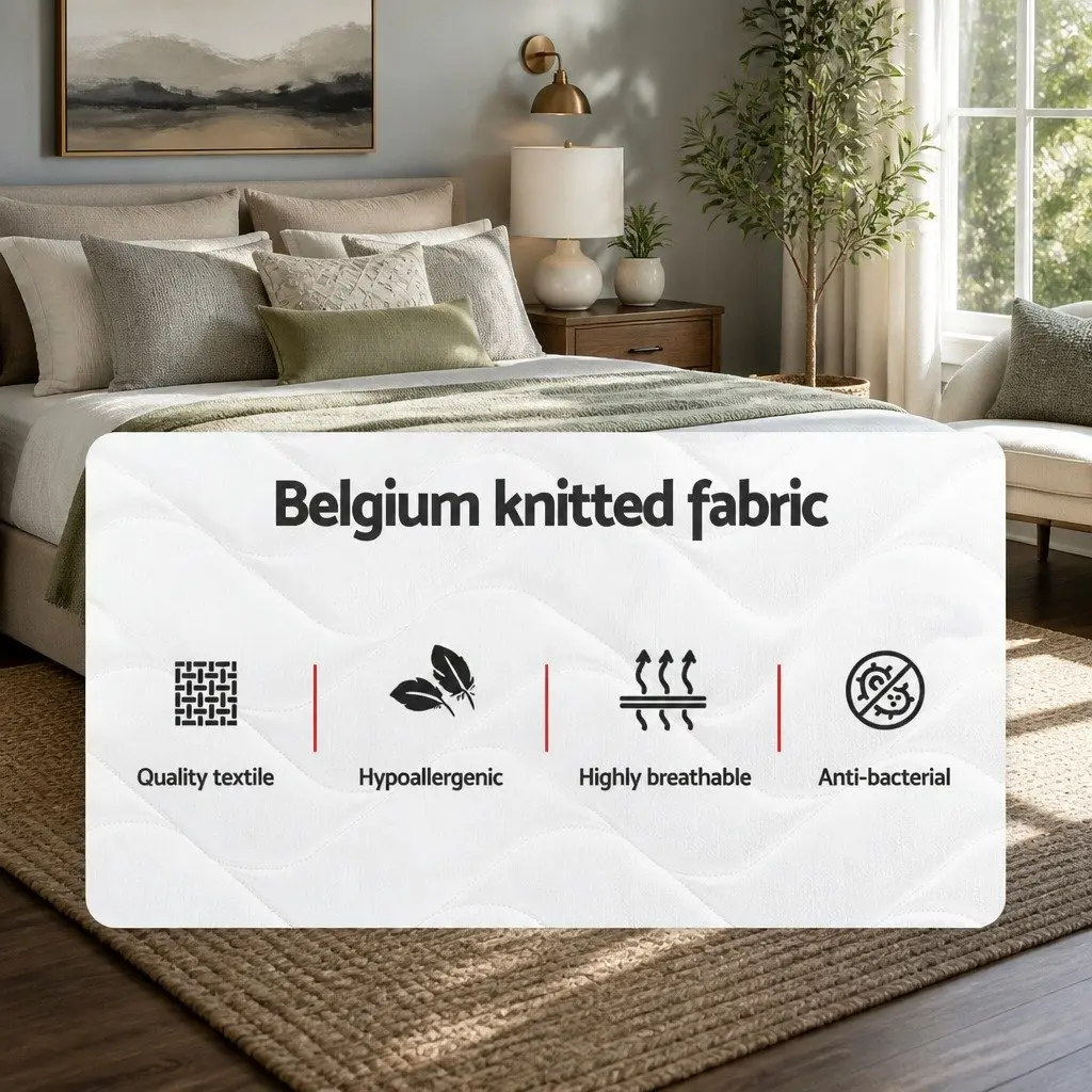 Double Mattress Bonnell Spring 13cm Medium Firm Tight Top Black White
