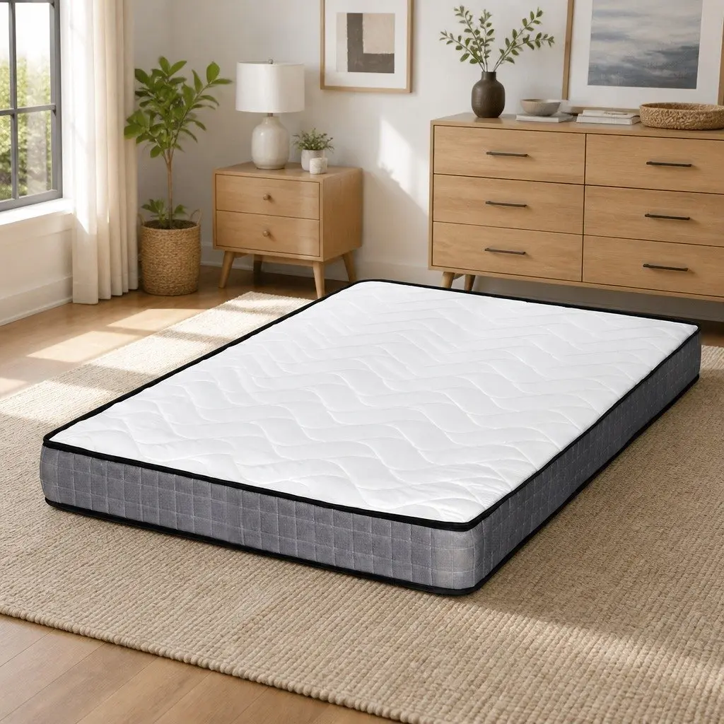 Queen Mattress 13cm Medium Firm Bonnell Spring Tight Top Quilted Bed
