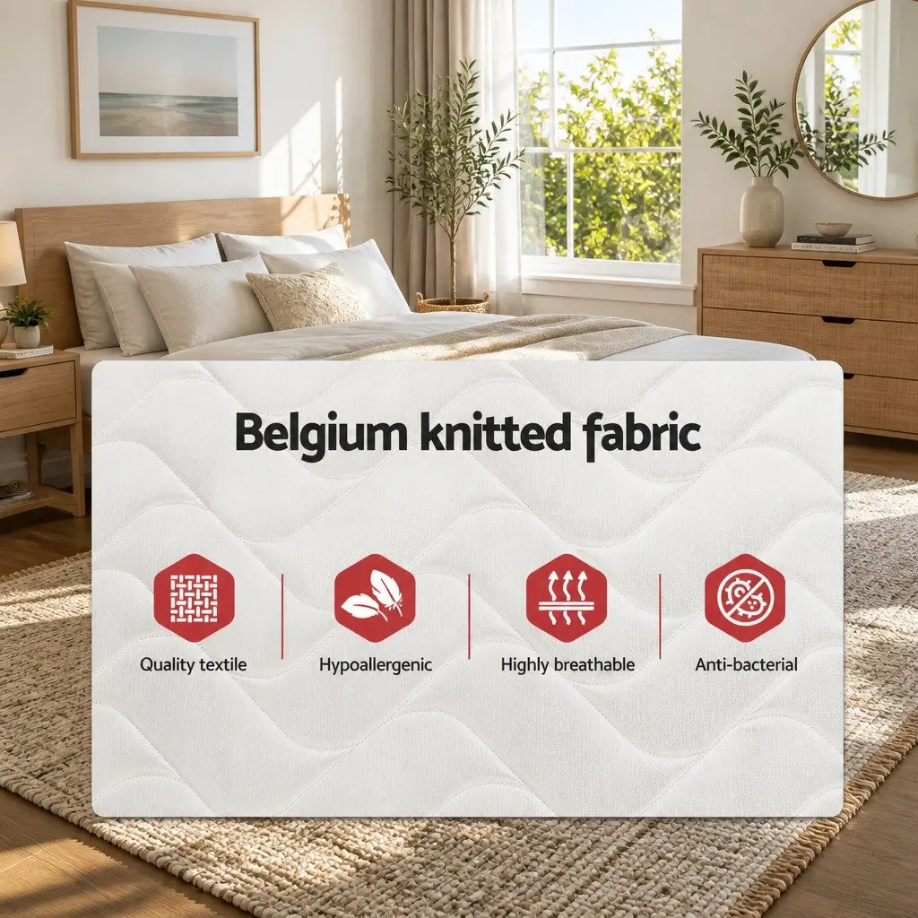 Queen Mattress 13cm Medium Firm Bonnell Spring Tight Top Quilted Bed