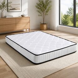 Queen Mattress 21cm Tight Top Pocket Spring Medium Firmness White Bedding