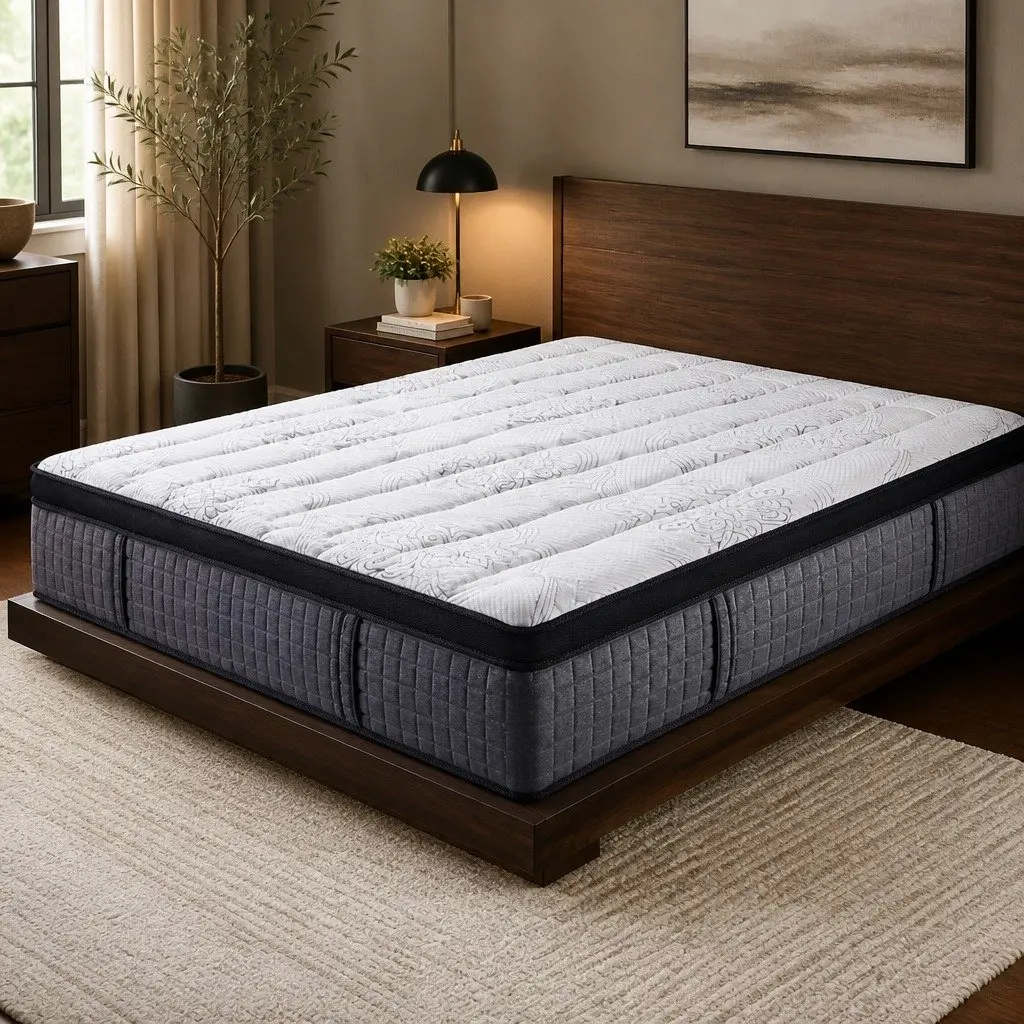 King Size Mattress 34cm Euro Top 9-Zone Pocket Spring Medium Firm Support
