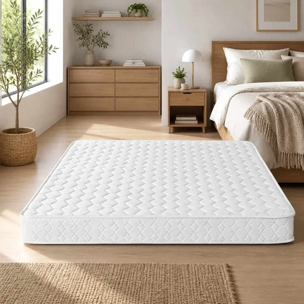 King Single Mattress 13cm Medium Firm Bonnell Spring Tight Top White Bed