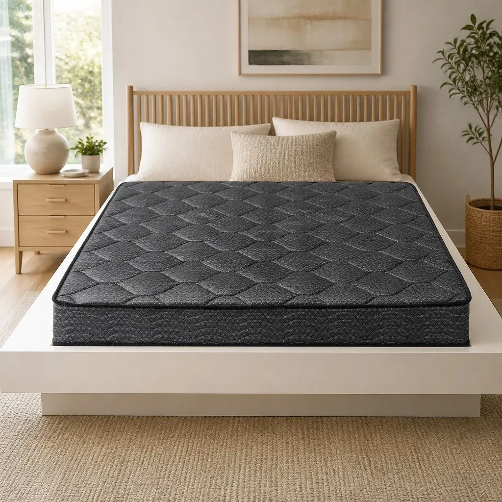 Double Mattress 16cm Tight Top Medium Firm Bonnell Spring Foam Grey