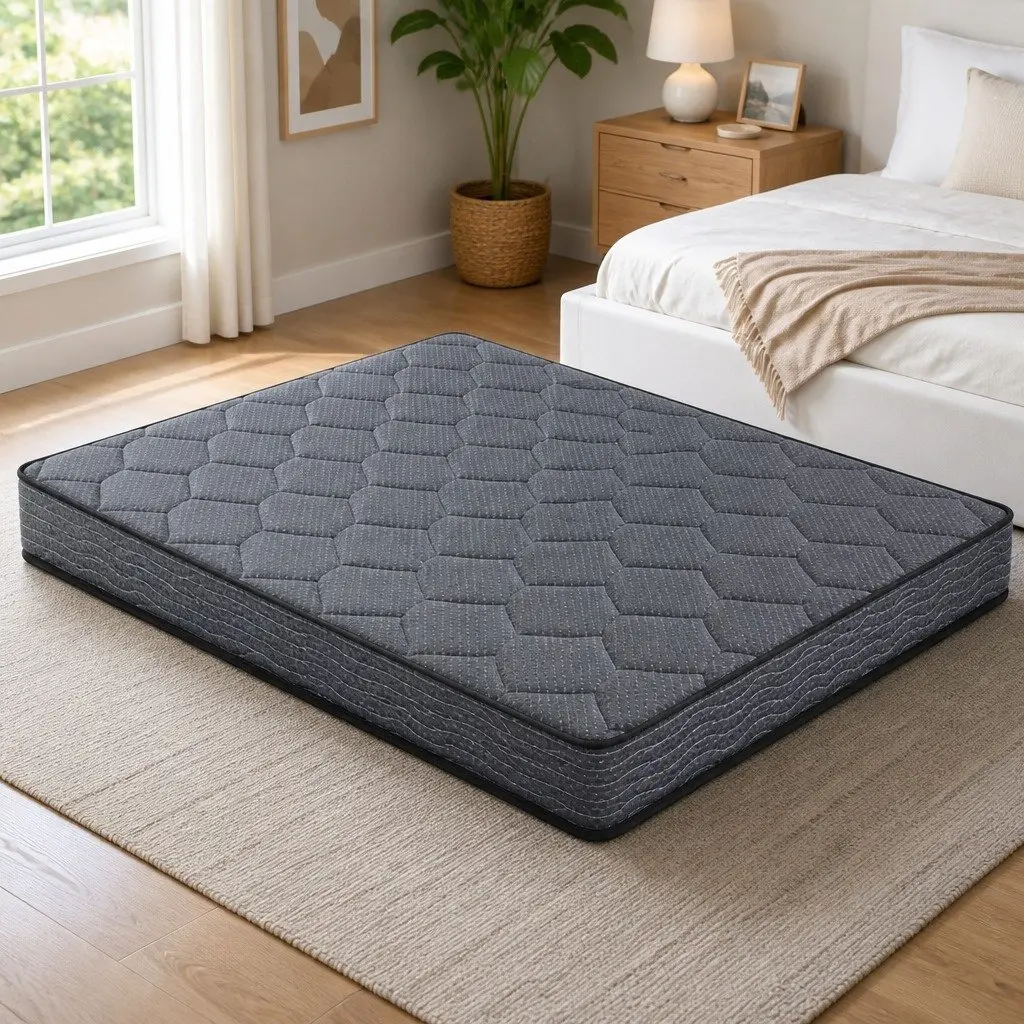 Double Mattress 16cm Tight Top Medium Firm Bonnell Spring Foam Grey