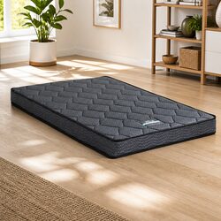 Single Mattress 16cm Bonnell Spring Tight Top Medium Firm Support Grey Bed