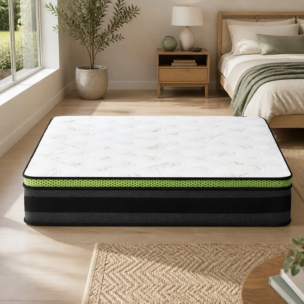 King Size Mattress Cool Gel Memory Foam Spring 30cm Medium Firmness Grey